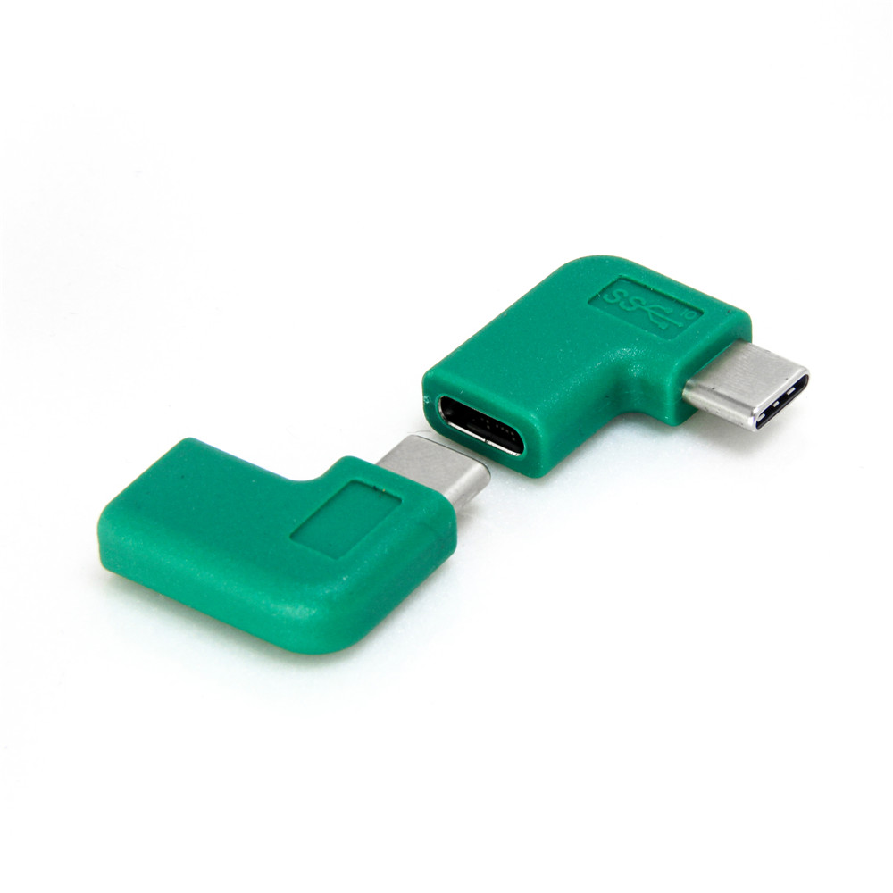 Type c male to type c female adapter, 90 degree , PVC