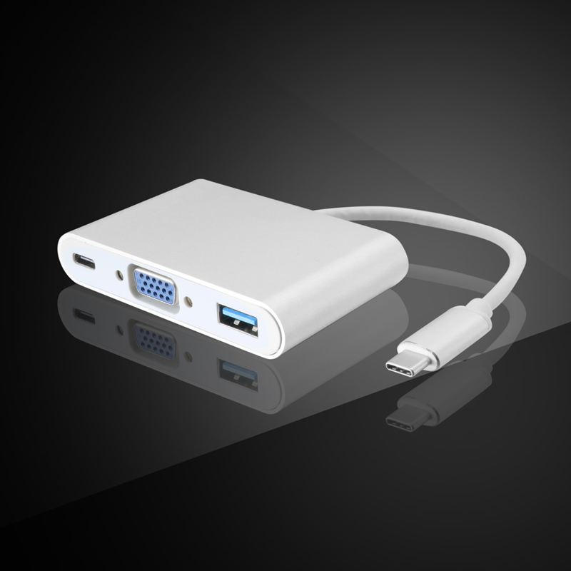 Type c male to USB/VGA/USB female adapter