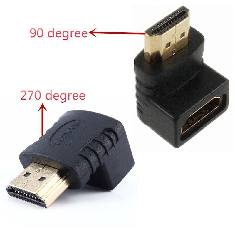 HDMI male to female adapter, right or left angle