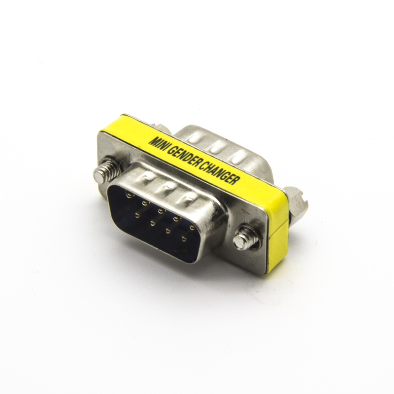 DB 9P male to male connector, nickle plated