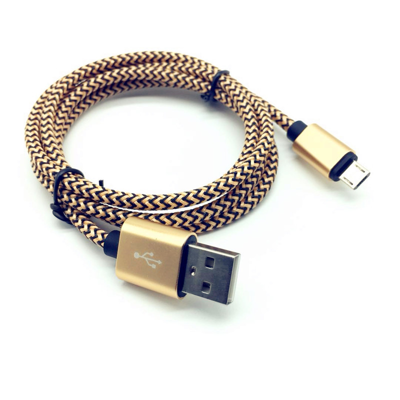 micro usb data charging cable, nylon braid