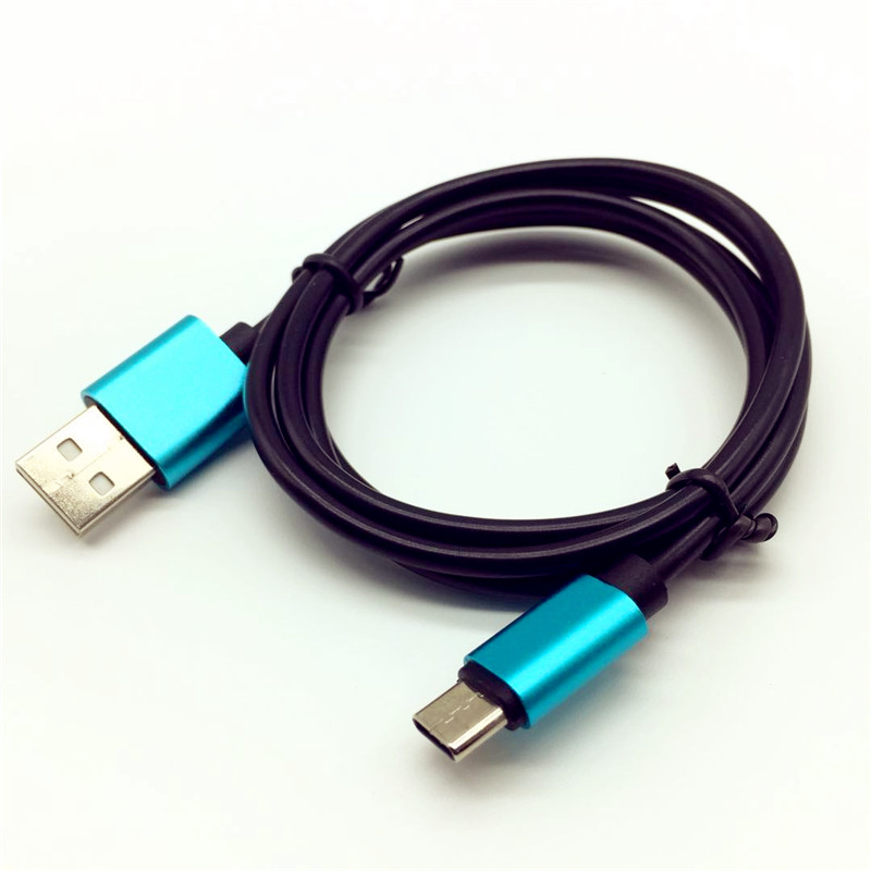 Preminum high quality nylon braid TYPE C data charging cable, BLUE HEAD