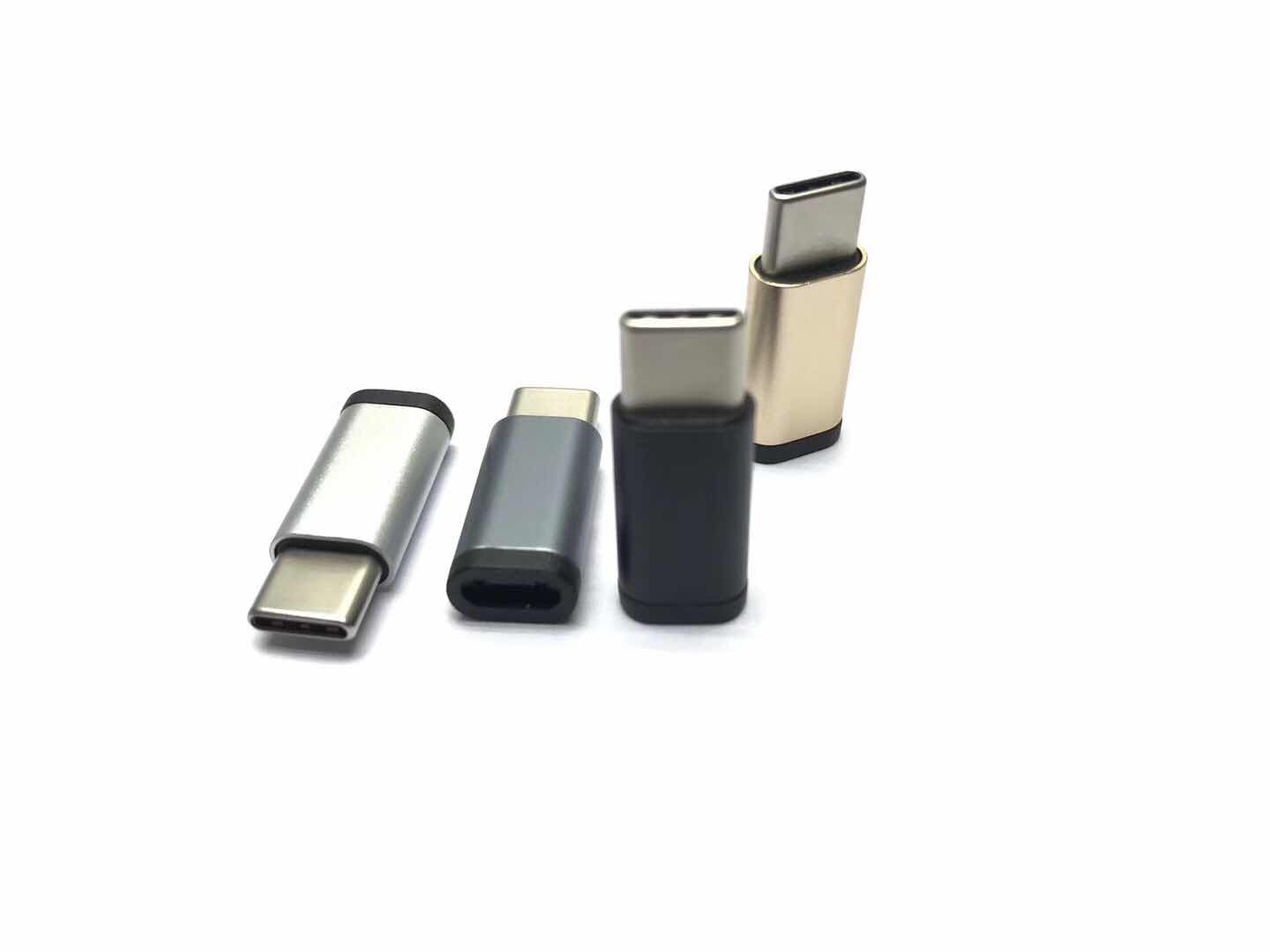 Type c male to micro female adapter, aluminum alloy shell